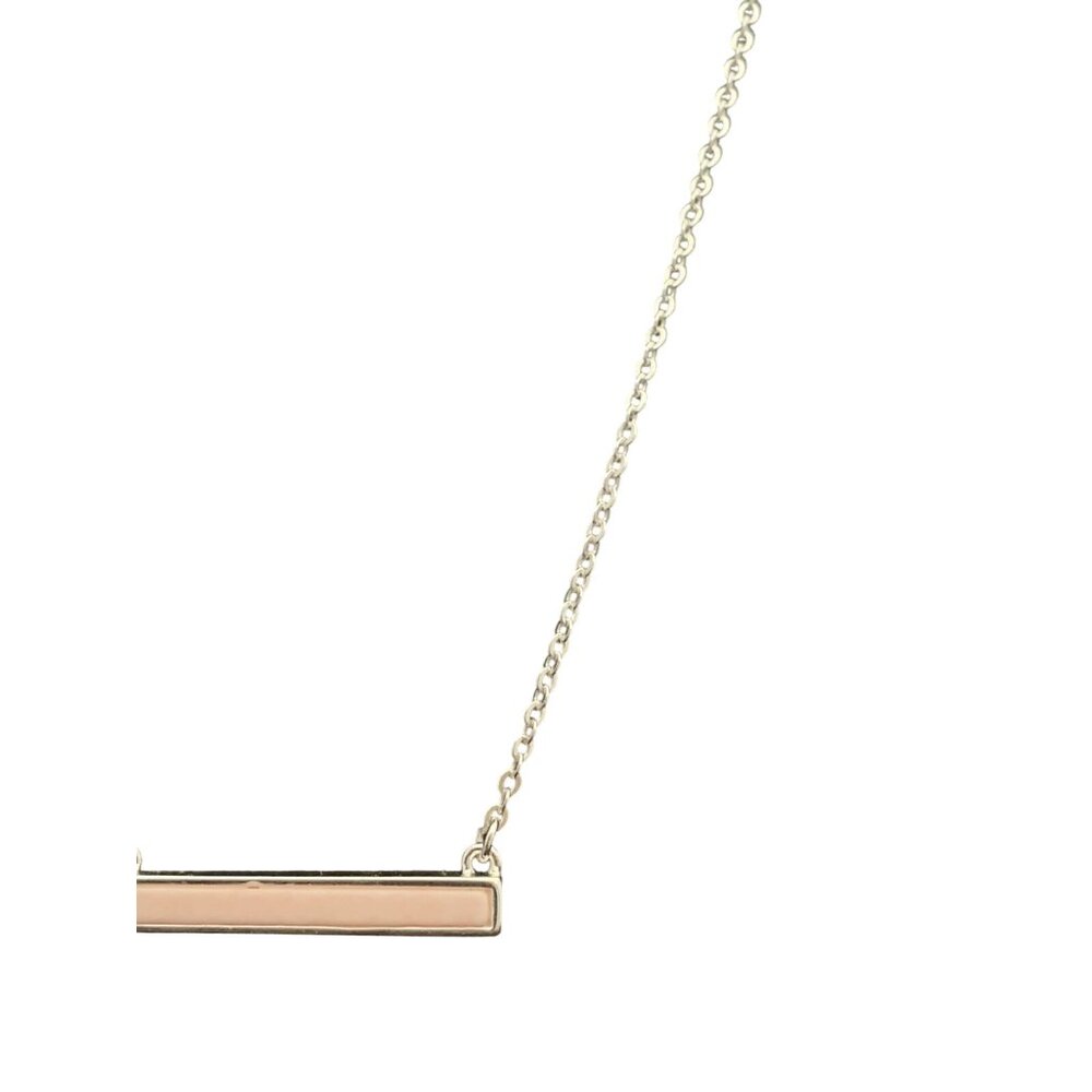 New Avon Silver Tone Pink Bar Necklace (1662) - Picture 3 of 6